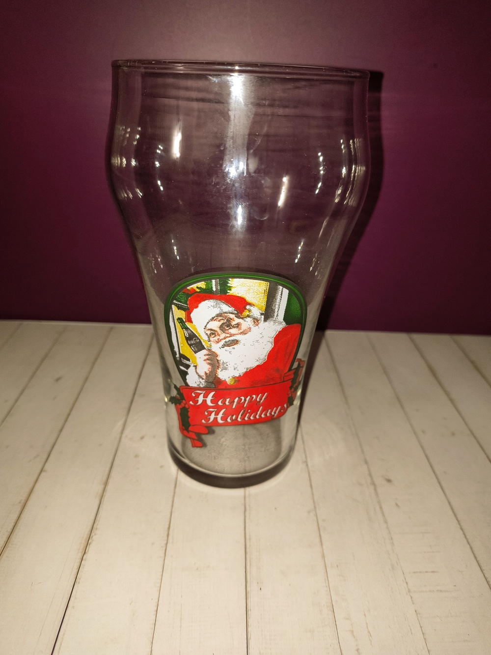 Happy Holidays Santa Glass Pint - Coca Cola 2002